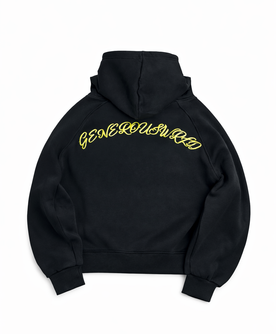 GENEROUSWRLD BLACK HOODIE